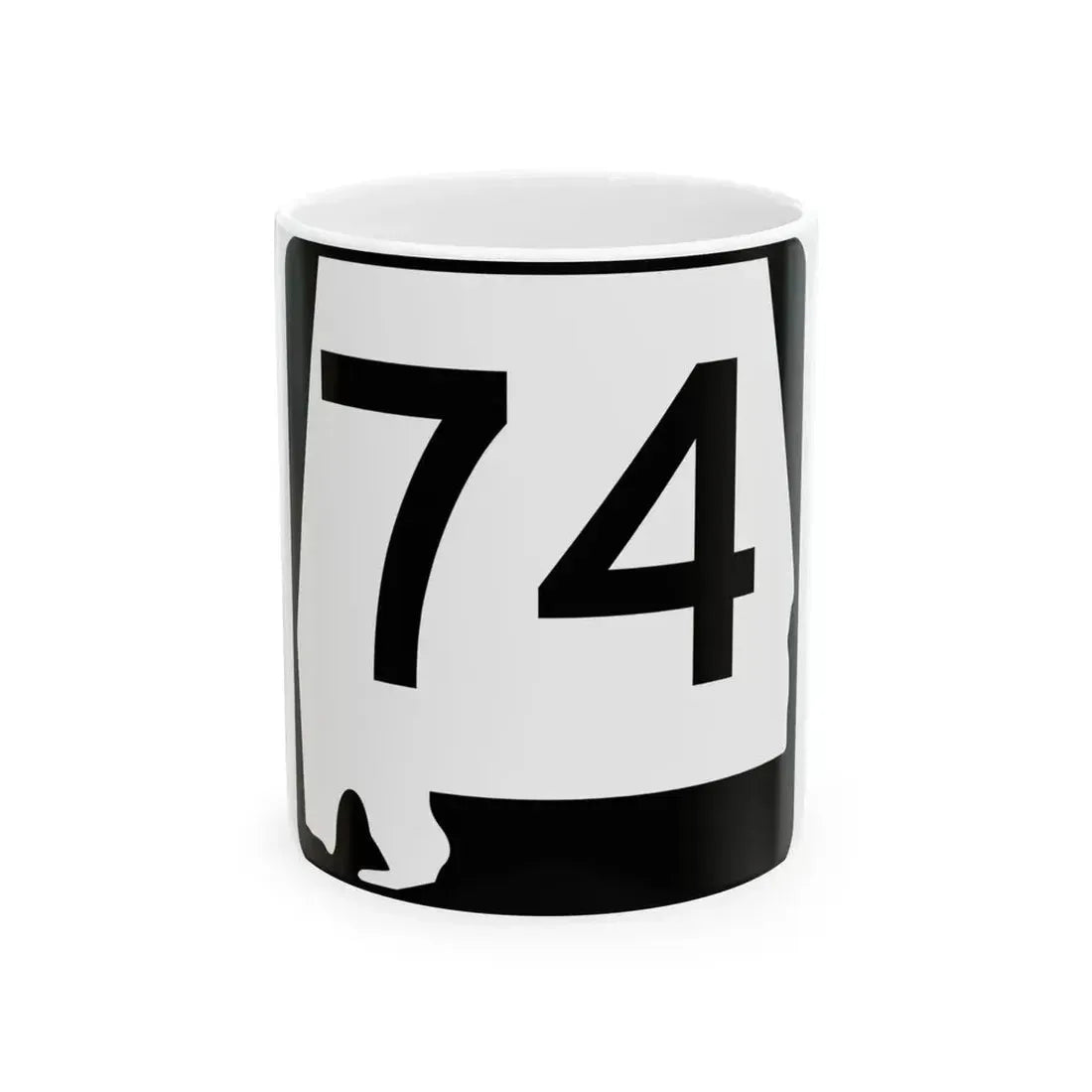 Alabama 74 (Alabama) (Road Sign) White Coffee Mug 11oz - Go Mug Yourself