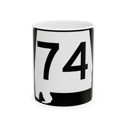 Alabama 74 (Alabama) (Road Sign) White Coffee Mug 11oz - Go Mug Yourself