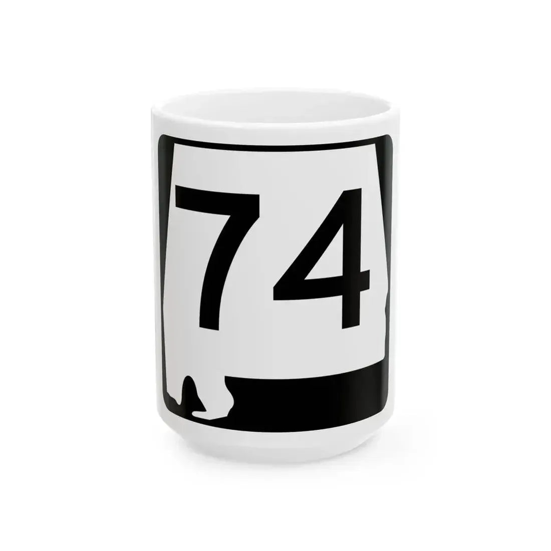 Alabama 74 (Alabama) (Road Sign) White Coffee Mug 15oz - Go Mug Yourself