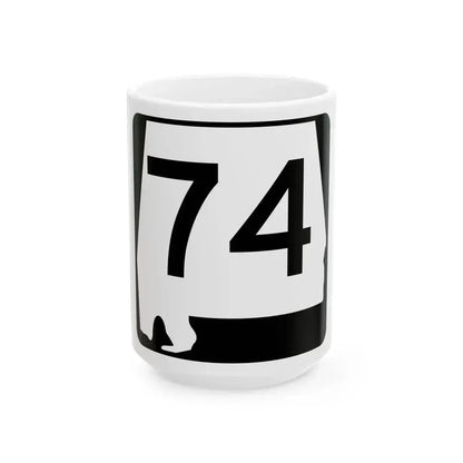 Alabama 74 (Alabama) (Road Sign) White Coffee Mug 15oz - Go Mug Yourself