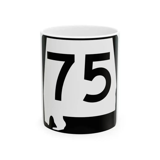 Alabama 75 (Alabama) (Road Sign) White Coffee Mug 11oz - Go Mug Yourself