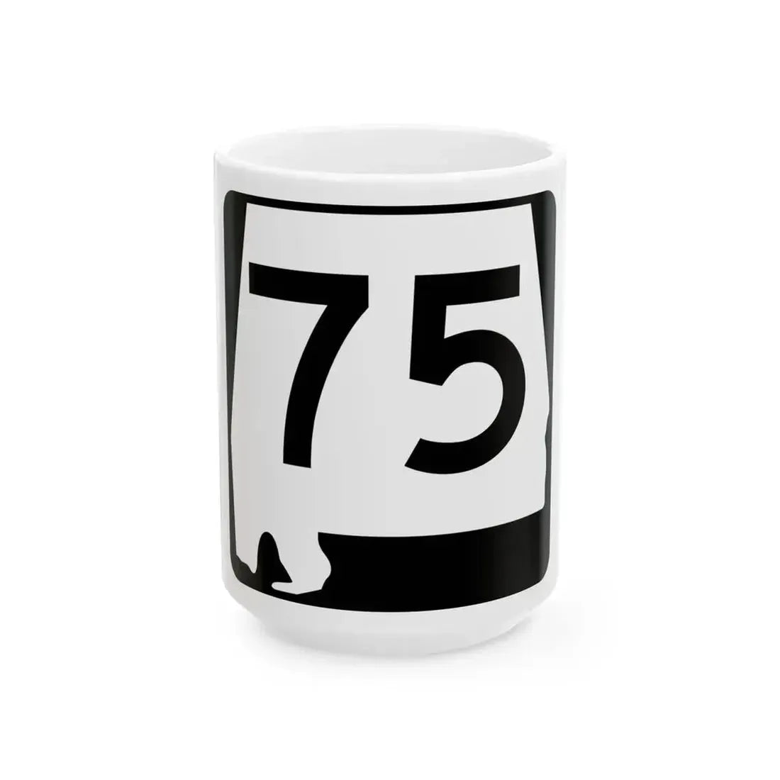 Alabama 75 (Alabama) (Road Sign) White Coffee Mug 15oz - Go Mug Yourself