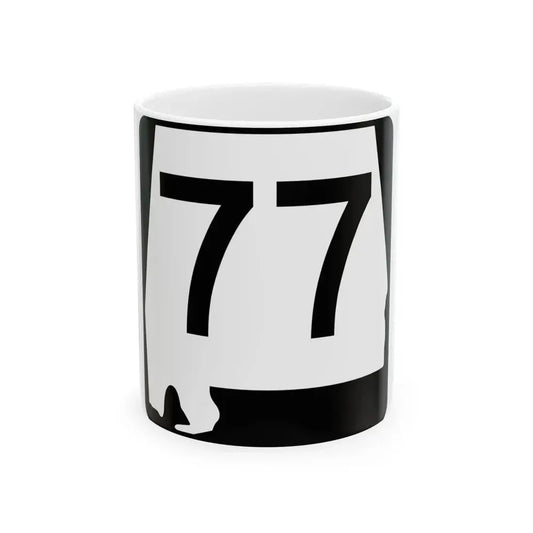 Alabama 77 (Alabama) (Road Sign) White Coffee Mug 11oz - Go Mug Yourself