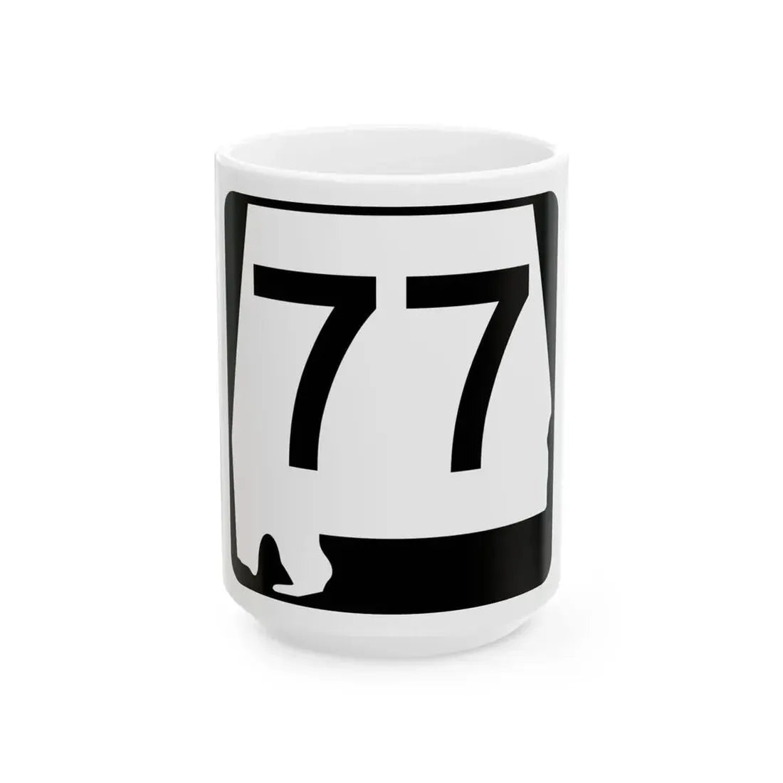 Alabama 77 (Alabama) (Road Sign) White Coffee Mug 15oz - Go Mug Yourself