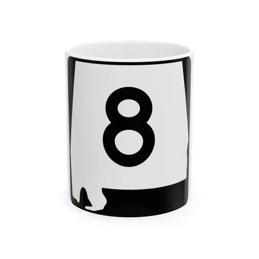 Alabama 8 (Alabama) (Road Sign) White Coffee Mug 11oz - Go Mug Yourself