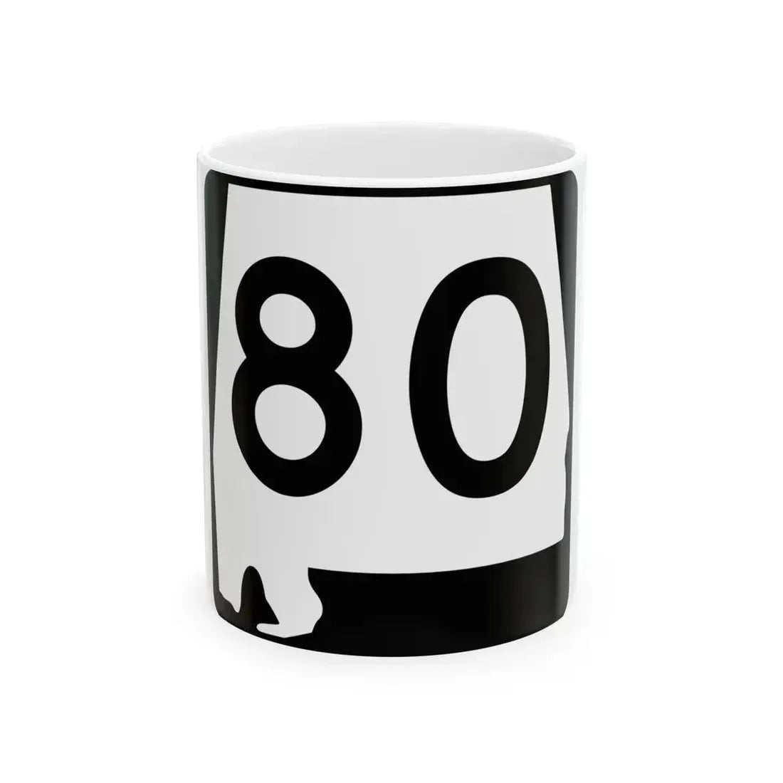 Alabama 80 (Alabama) (Road Sign) White Coffee Mug 11oz - Go Mug Yourself