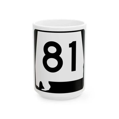 Alabama 81 (Alabama) (Road Sign) White Coffee Mug 15oz - Go Mug Yourself