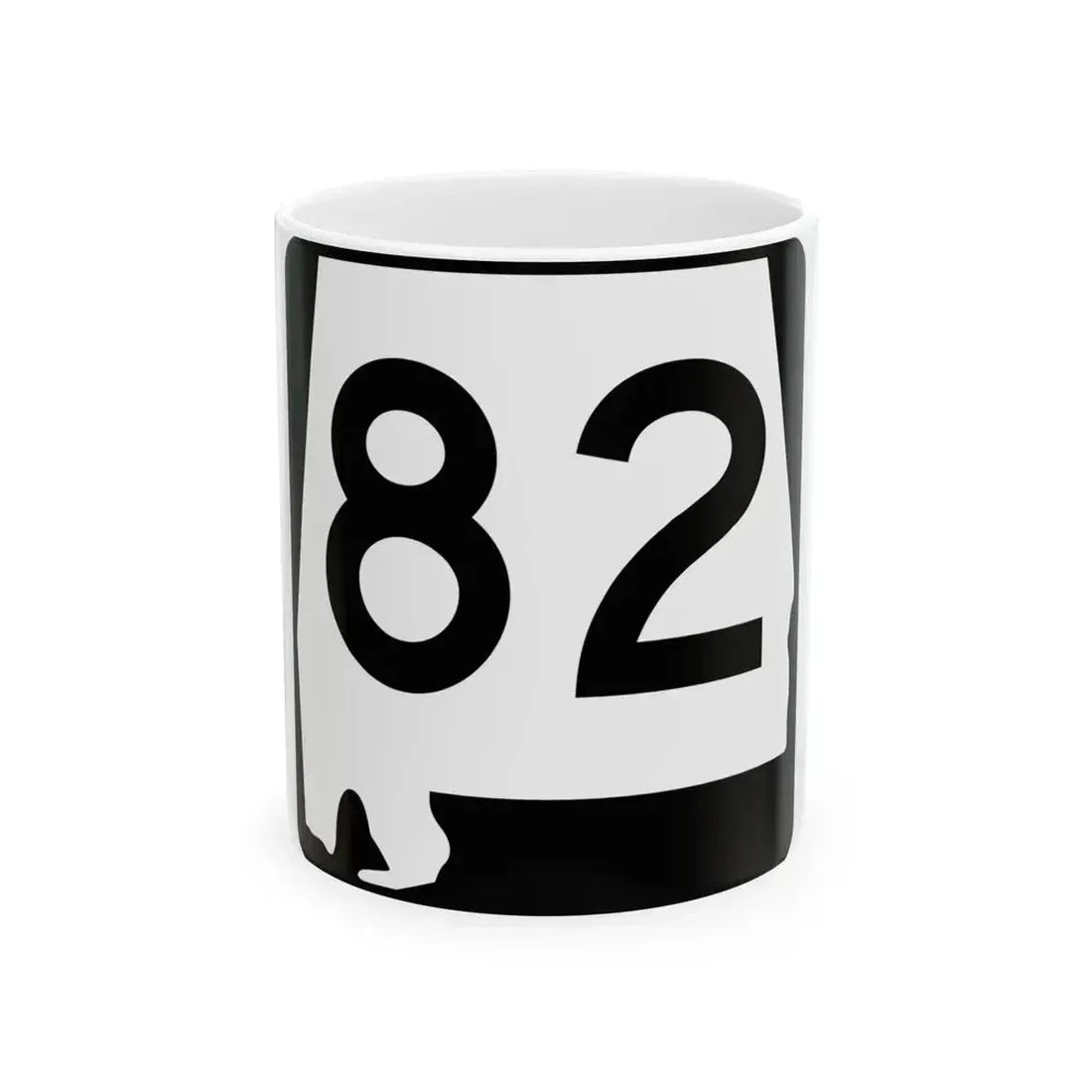 Alabama 82 (Alabama) (Road Sign) White Coffee Mug 11oz - Go Mug Yourself