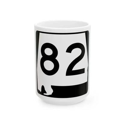 Alabama 82 (Alabama) (Road Sign) White Coffee Mug 15oz - Go Mug Yourself