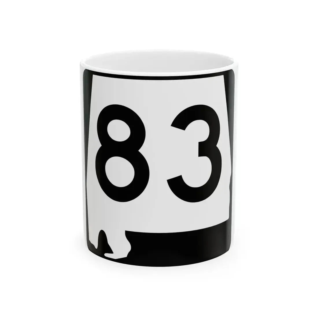Alabama 83 (Alabama) (Road Sign) White Coffee Mug 11oz - Go Mug Yourself