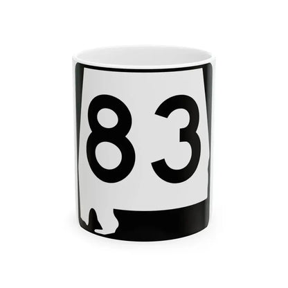 Alabama 83 (Alabama) (Road Sign) White Coffee Mug 11oz - Go Mug Yourself