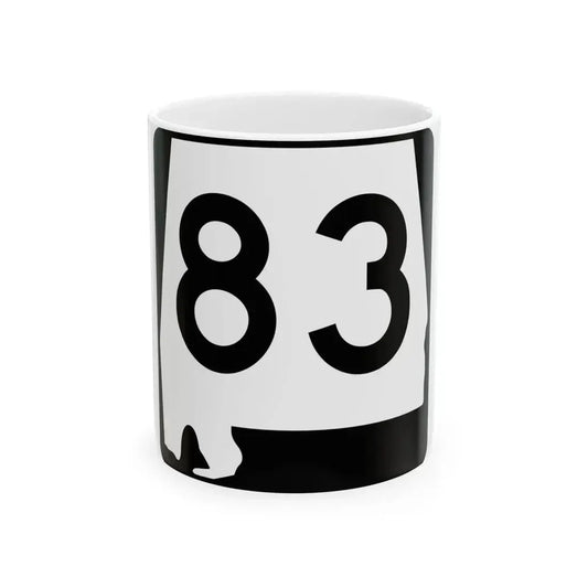Alabama 83 (Alabama) (Road Sign) White Coffee Mug 11oz - Go Mug Yourself