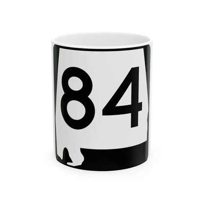 Alabama 84 (Alabama) (Road Sign) White Coffee Mug 11oz - Go Mug Yourself
