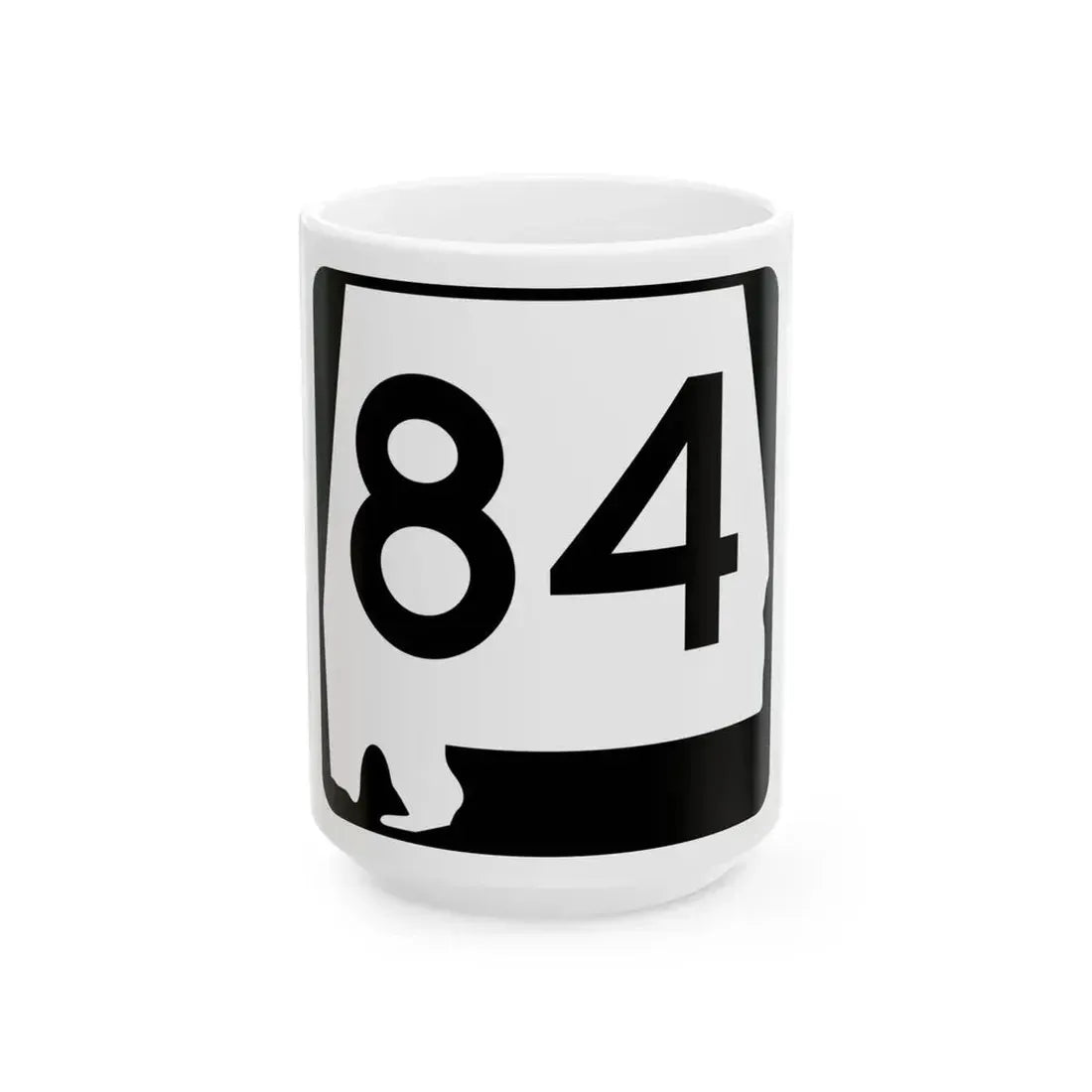 Alabama 84 (Alabama) (Road Sign) White Coffee Mug 15oz - Go Mug Yourself
