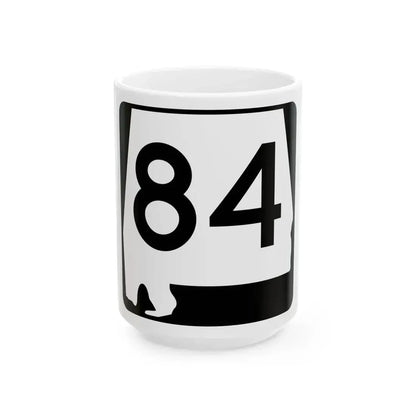 Alabama 84 (Alabama) (Road Sign) White Coffee Mug 15oz - Go Mug Yourself