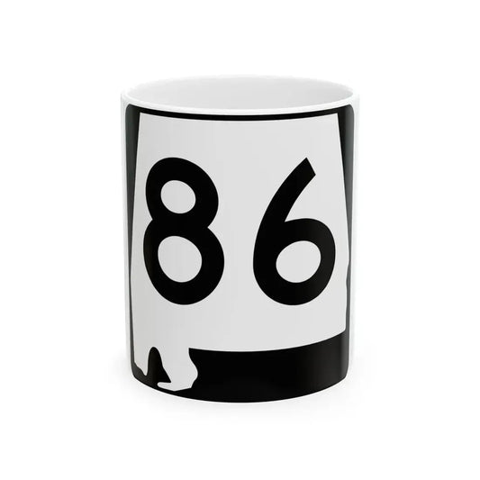 Alabama 86 (Alabama) (Road Sign) White Coffee Mug 11oz - Go Mug Yourself