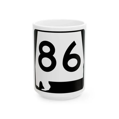Alabama 86 (Alabama) (Road Sign) White Coffee Mug 15oz - Go Mug Yourself