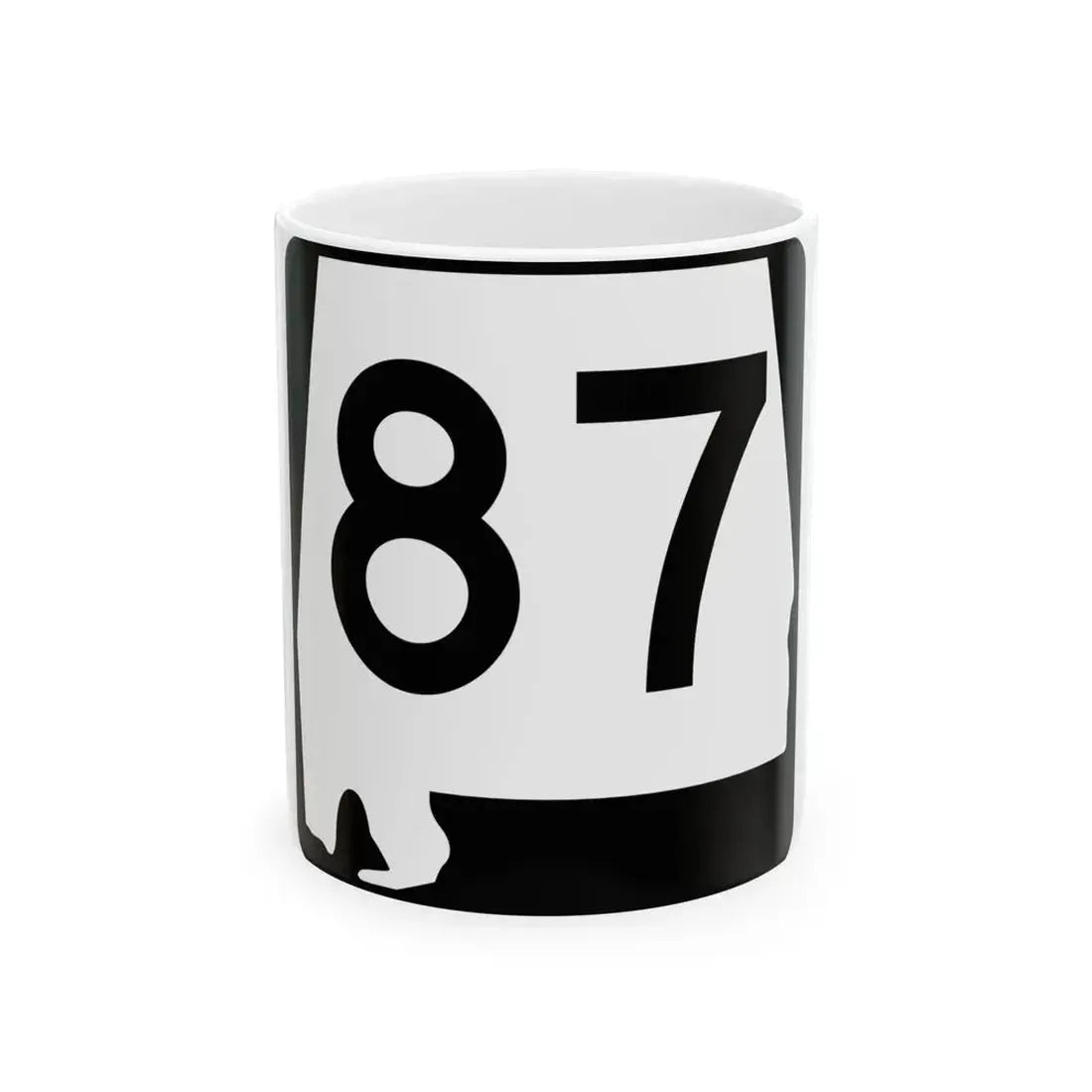 Alabama 87 (Alabama) (Road Sign) White Coffee Mug 11oz - Go Mug Yourself