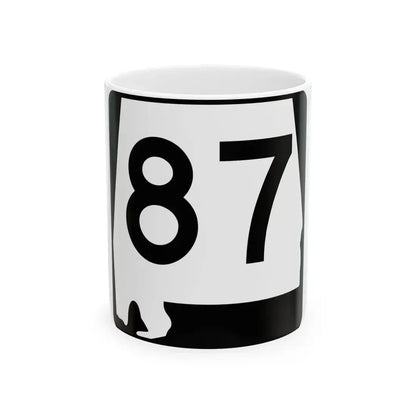 Alabama 87 (Alabama) (Road Sign) White Coffee Mug 11oz - Go Mug Yourself