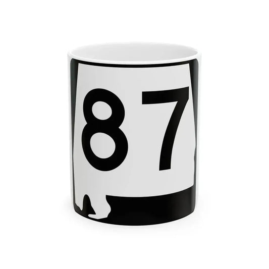 Alabama 87 (Alabama) (Road Sign) White Coffee Mug 11oz - Go Mug Yourself