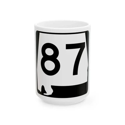 Alabama 87 (Alabama) (Road Sign) White Coffee Mug 15oz - Go Mug Yourself