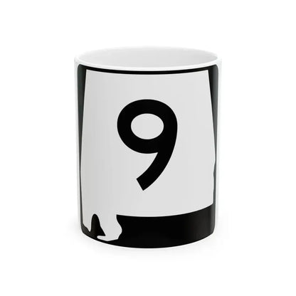 Alabama 9 (Alabama) (Road Sign) White Coffee Mug 11oz - Go Mug Yourself