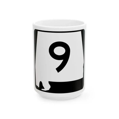 Alabama 9 (Alabama) (Road Sign) White Coffee Mug 15oz - Go Mug Yourself