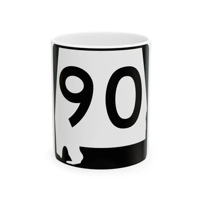 Alabama 90 (Alabama) (Road Sign) White Coffee Mug 11oz - Go Mug Yourself