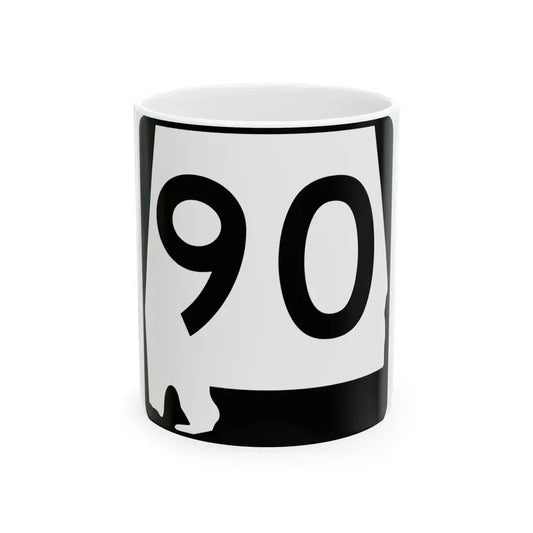 Alabama 90 (Alabama) (Road Sign) White Coffee Mug 11oz - Go Mug Yourself