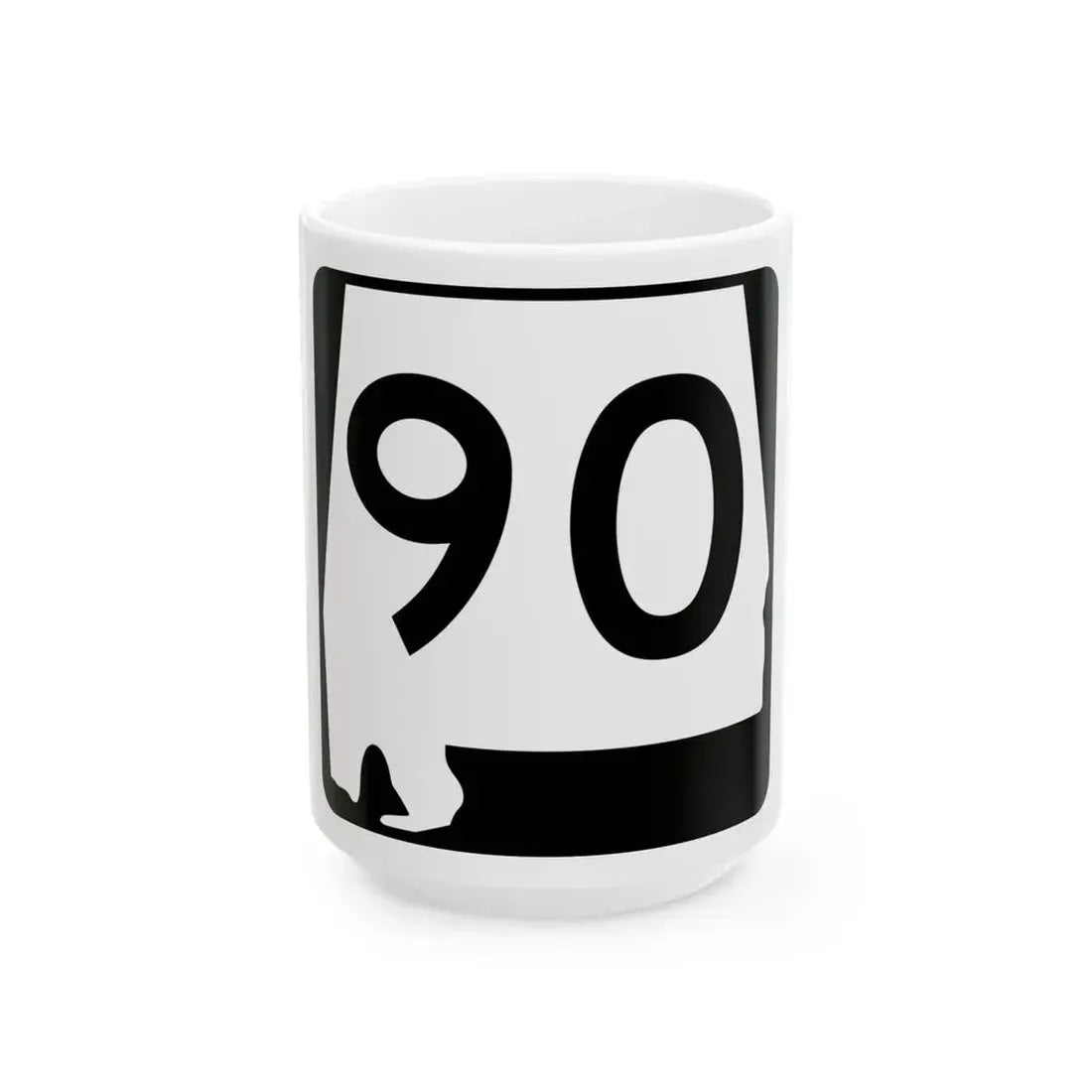 Alabama 90 (Alabama) (Road Sign) White Coffee Mug 15oz - Go Mug Yourself
