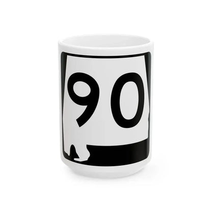 Alabama 90 (Alabama) (Road Sign) White Coffee Mug 15oz - Go Mug Yourself