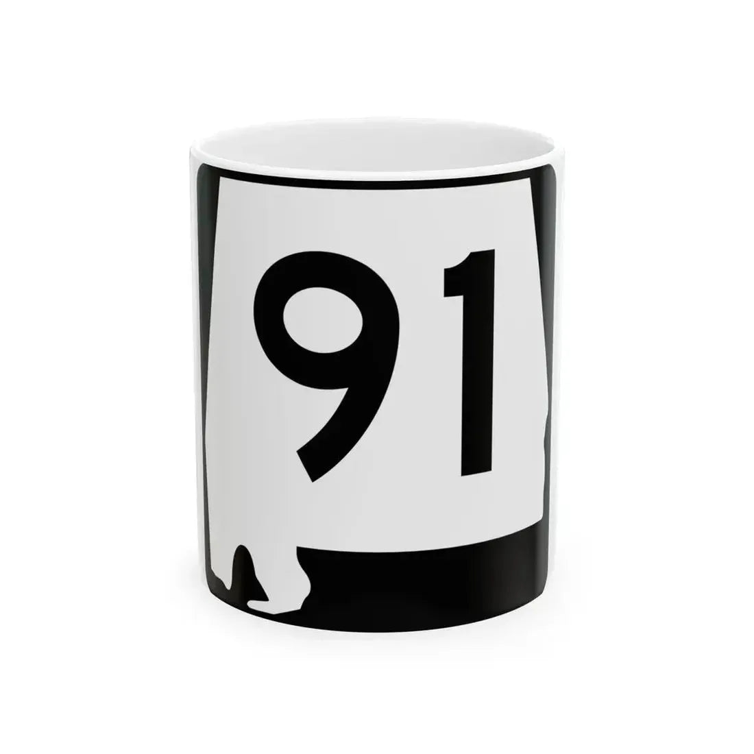 Alabama 91 (Alabama) (Road Sign) White Coffee Mug 11oz - Go Mug Yourself