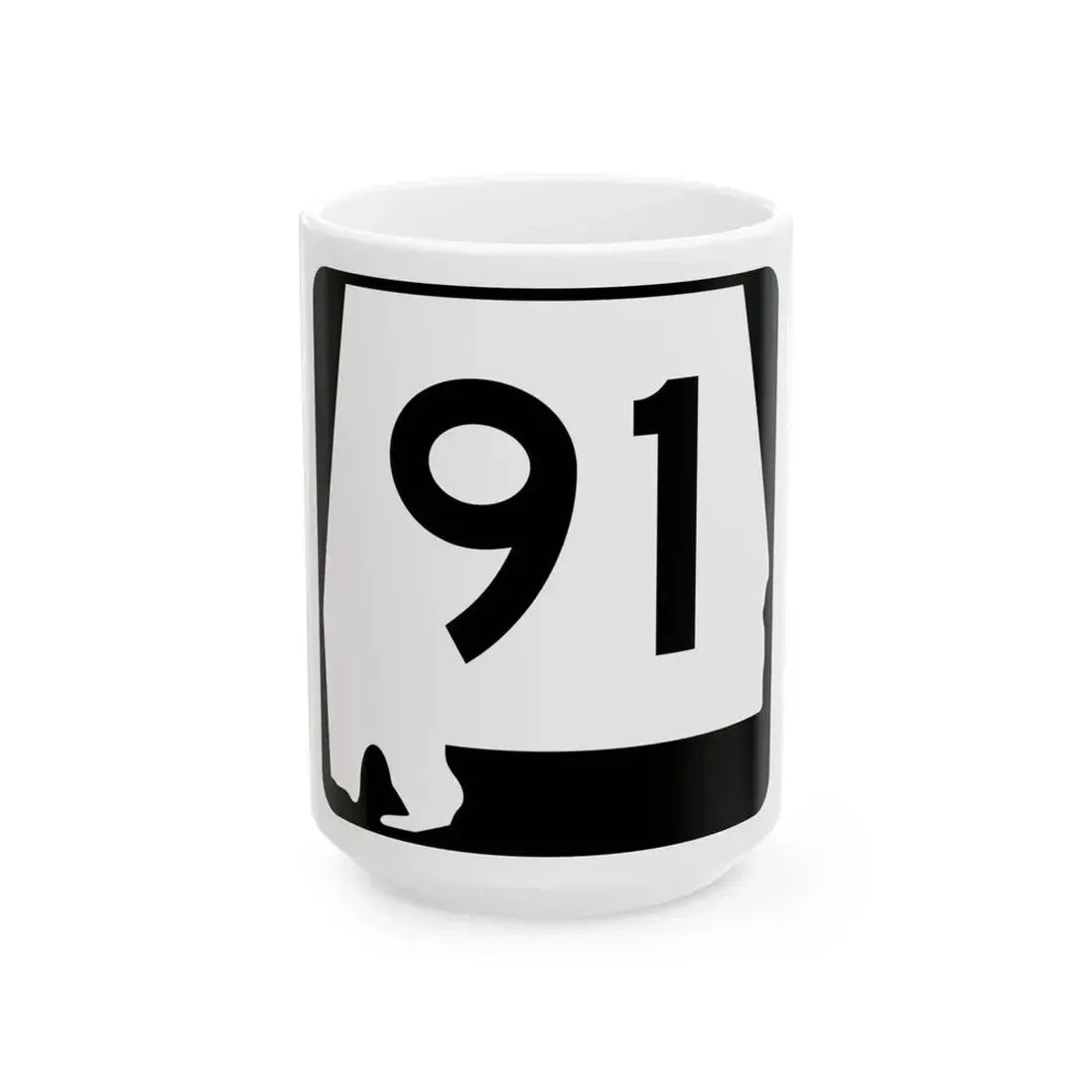 Alabama 91 (Alabama) (Road Sign) White Coffee Mug 15oz - Go Mug Yourself