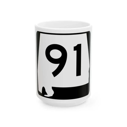 Alabama 91 (Alabama) (Road Sign) White Coffee Mug 15oz - Go Mug Yourself