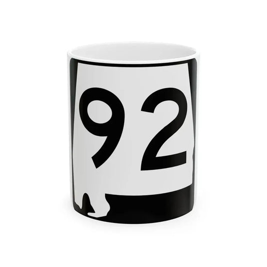 Alabama 92 (Alabama) (Road Sign) White Coffee Mug 11oz - Go Mug Yourself