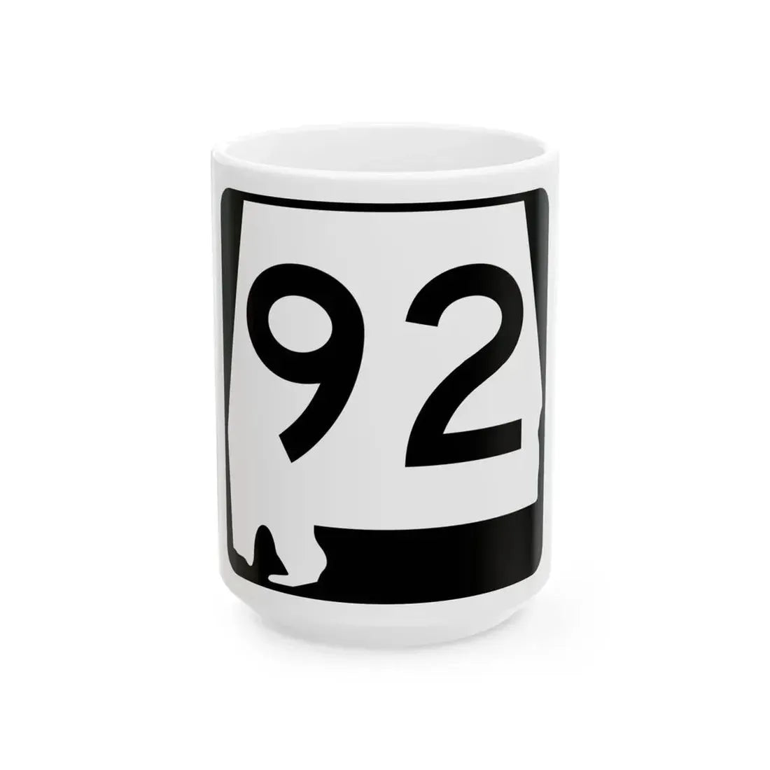 Alabama 92 (Alabama) (Road Sign) White Coffee Mug 15oz - Go Mug Yourself