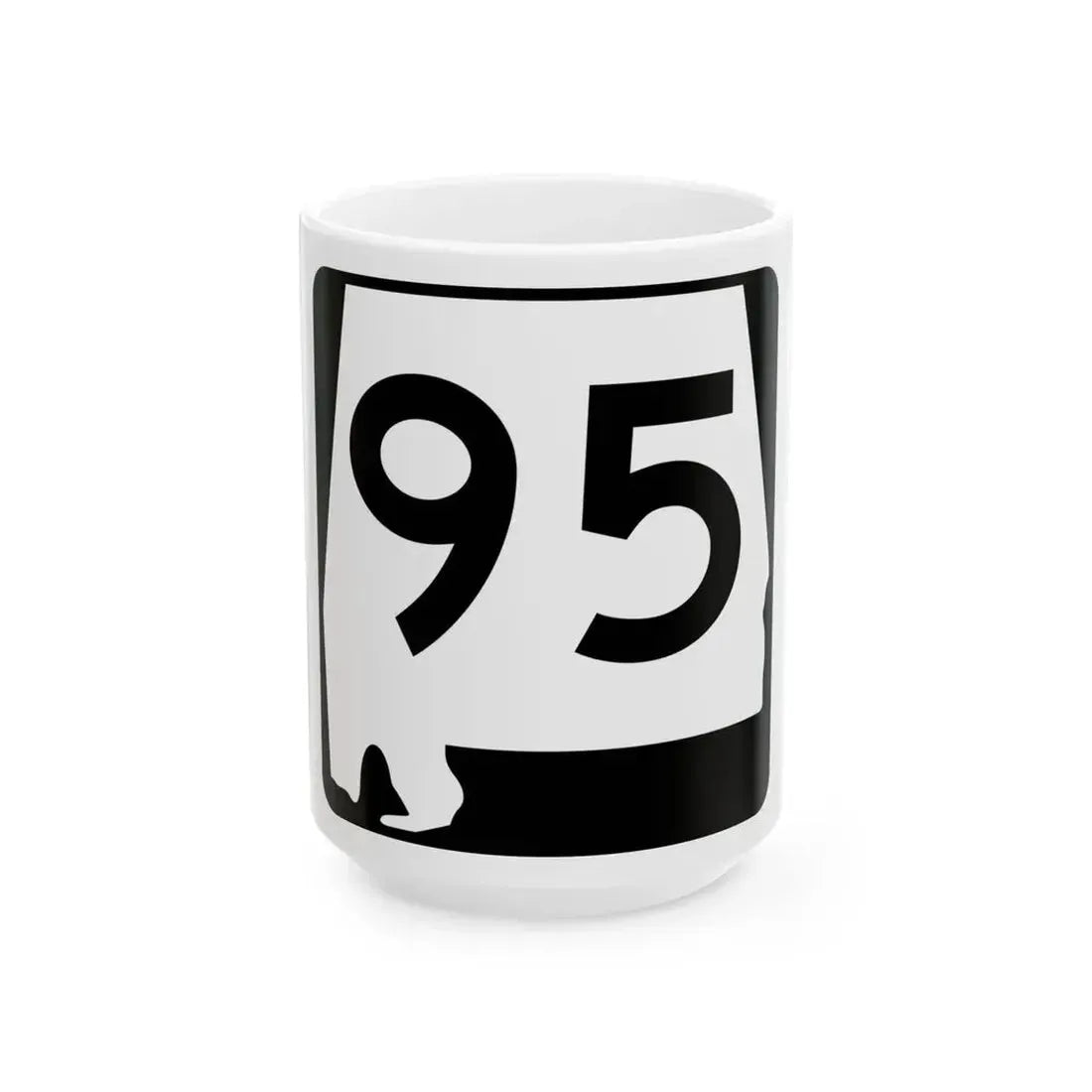 Alabama 95 (Alabama) (Road Sign) White Coffee Mug 15oz - Go Mug Yourself