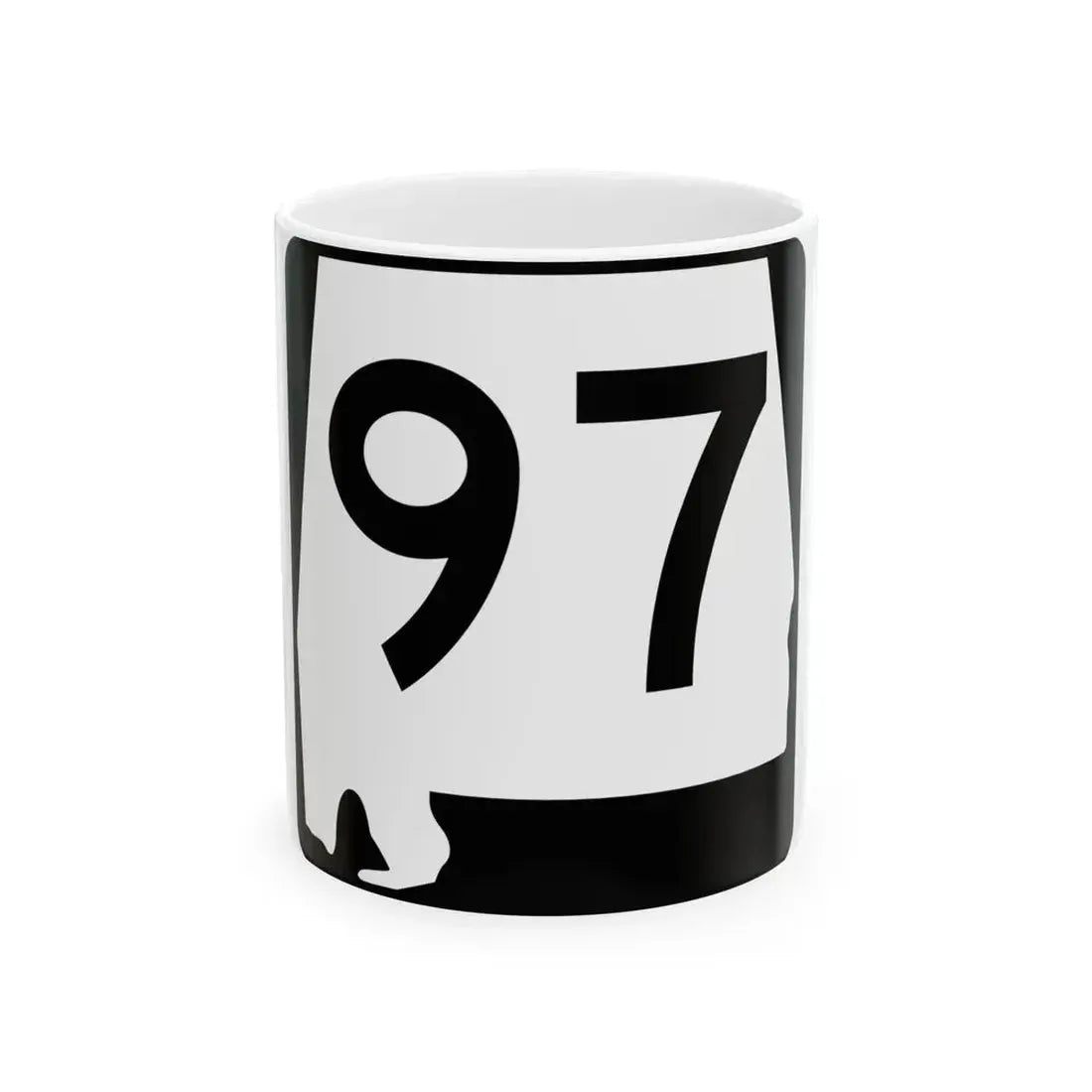 Alabama 97 (Alabama) (Road Sign) White Coffee Mug 11oz - Go Mug Yourself