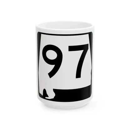 Alabama 97 (Alabama) (Road Sign) White Coffee Mug 15oz - Go Mug Yourself