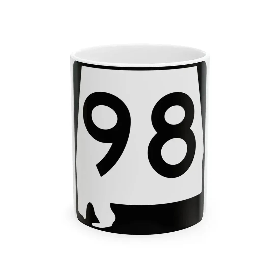 Alabama 98 (Alabama) (Road Sign) White Coffee Mug 11oz - Go Mug Yourself