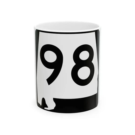 Alabama 98 (Alabama) (Road Sign) White Coffee Mug 11oz - Go Mug Yourself