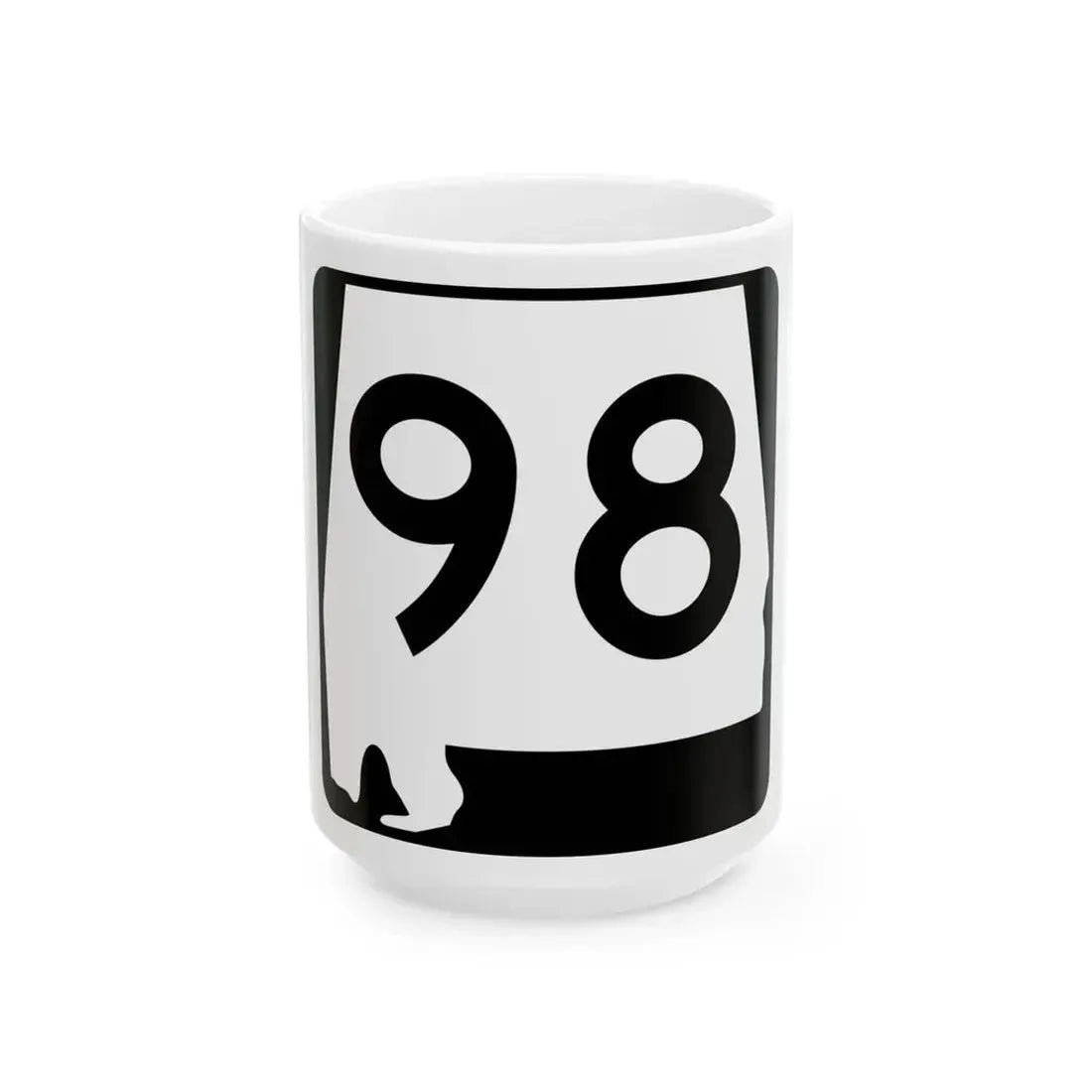 Alabama 98 (Alabama) (Road Sign) White Coffee Mug 15oz - Go Mug Yourself