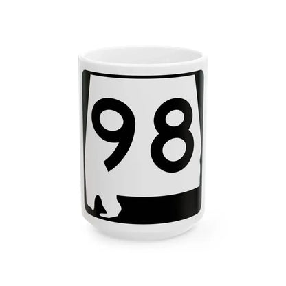 Alabama 98 (Alabama) (Road Sign) White Coffee Mug 15oz - Go Mug Yourself