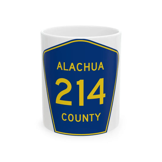 Alachua County 214 (Florida) (Road Sign) White Coffee Mug 11oz - Go Mug Yourself