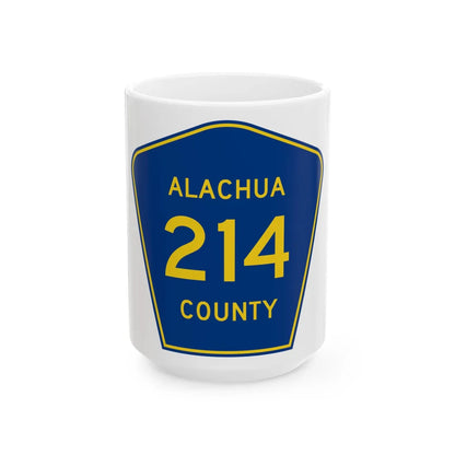 Alachua County 214 (Florida) (Road Sign) White Coffee Mug 15oz - Go Mug Yourself
