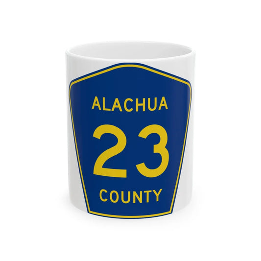 Alachua County 23 (Florida) (Road Sign) White Coffee Mug 11oz - Go Mug Yourself