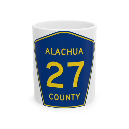 Alachua County 27 (Florida) (Road Sign) White Coffee Mug 11oz - Go Mug Yourself