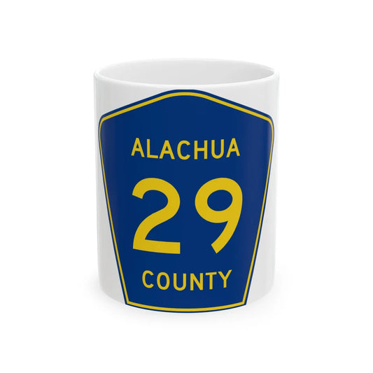 Alachua County 29 (Florida) (Road Sign) White Coffee Mug 11oz - Go Mug Yourself
