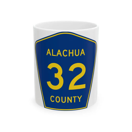 Alachua County 32 (Florida) (Road Sign) White Coffee Mug 11oz - Go Mug Yourself