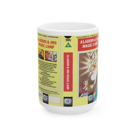 ALADDIN AND HIS MAGIC LAMP (VHS COVER) - White Coffee Mug 15oz - Go Mug Yourself